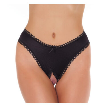 Amorable by Rimba - Tanga Abierta - Talla única - Negro