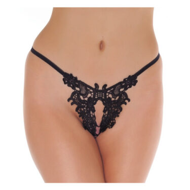 Amorable by Rimba - Tanga Abierta - Talla única - Negro