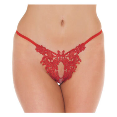 Amorable by Rimba - Tanga Abierta - Talla única - Rojo