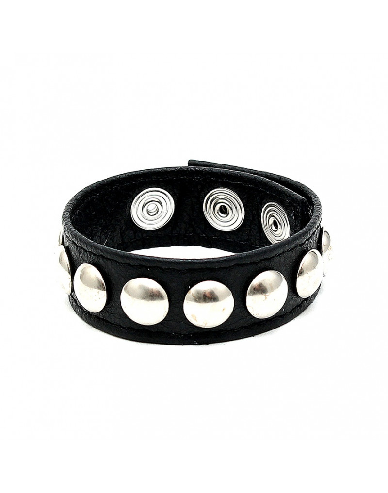 Rimba - Anillo pené cuero con tachuelas Rimba - Anillo pené cuero con tachuelas