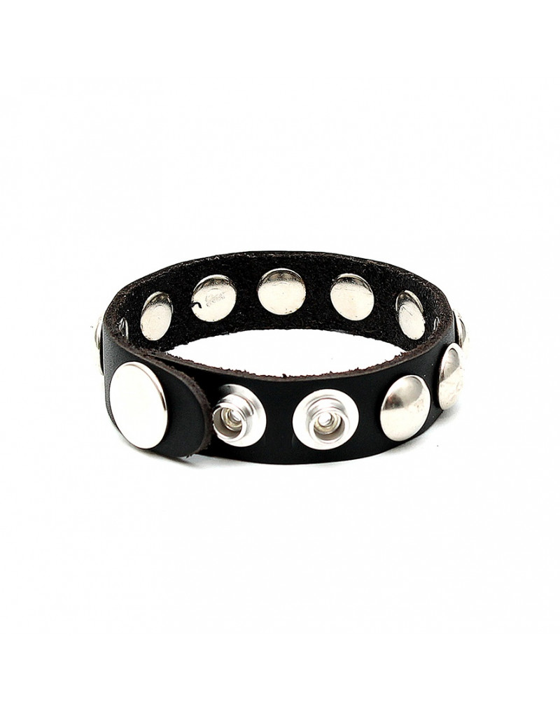 Rimba - Anillo pené cuero con tachuelas Rimba - Anillo pené cuero con tachuelas