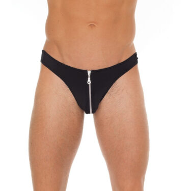 Amorable by Rimba - Tanga con cremallera - Talla única - Negro