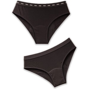 Pack de 2 bragas bikini menstruales algodón Logos+Boston. Color: Negro. Talla: M (36-38)
